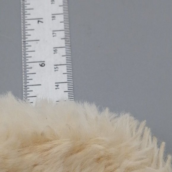 Express Womens Slide Slipper Ivory Faux Fur Flat Heel Round Toe Cushioned M 7-8 - Picture 7 of 9